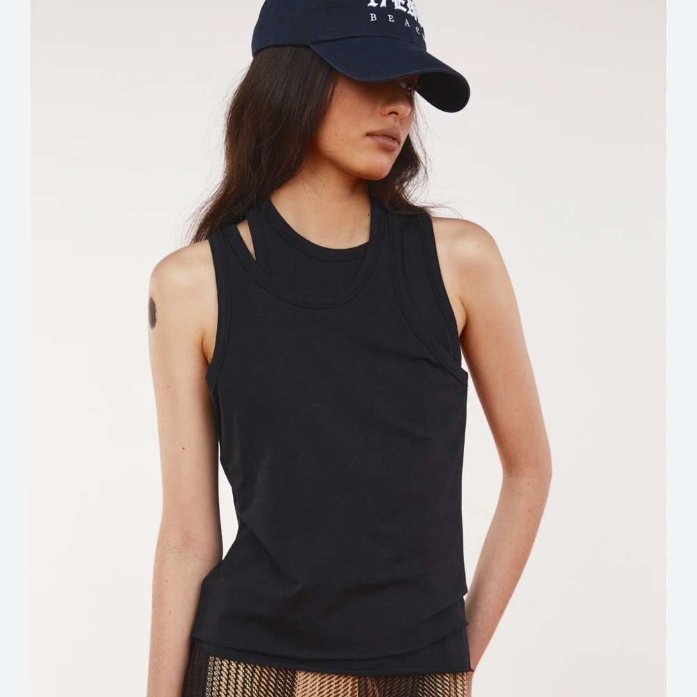 The Frankie Shop Black Layered Tank Top